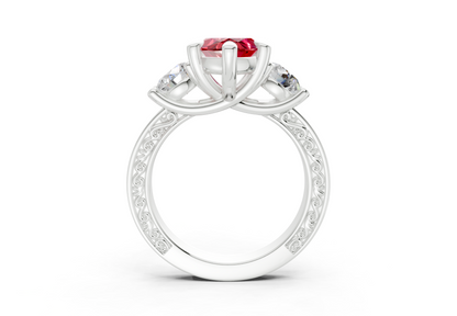 Zara Ruby Gemstone Vintage Marquise Cut 3mm Engagement Ring