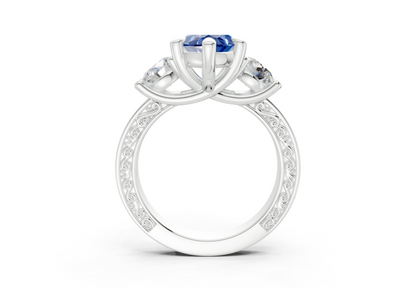 Zara Sapphire Gemstone Vintage Marquise Cut 3mm Engagement Ring