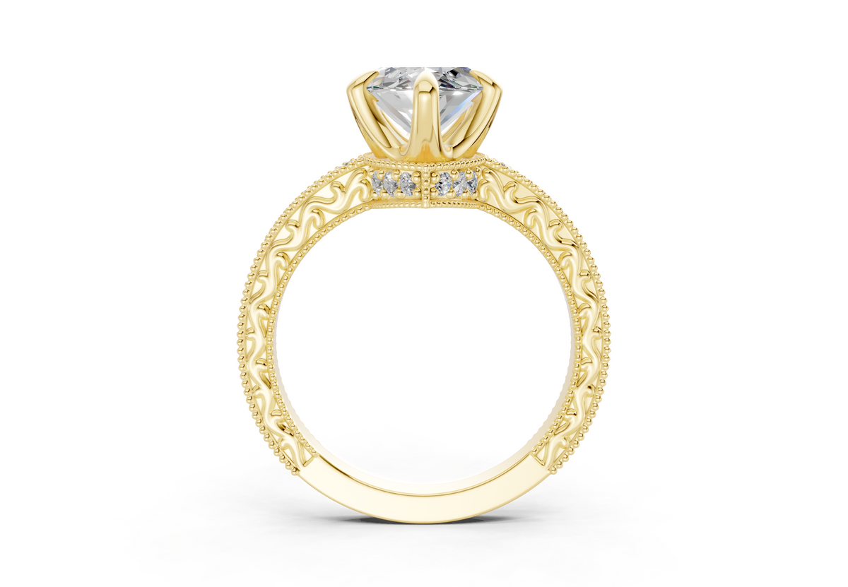 Asteria Diamond Vintage Marquise Cut 2mm Engagement Ring
