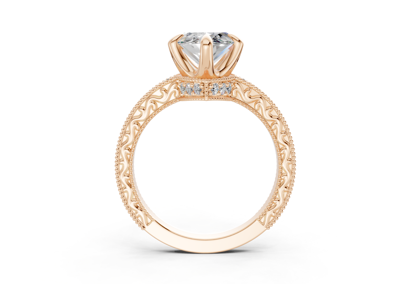 Asteria Diamond Vintage Marquise Cut 2mm Engagement Ring
