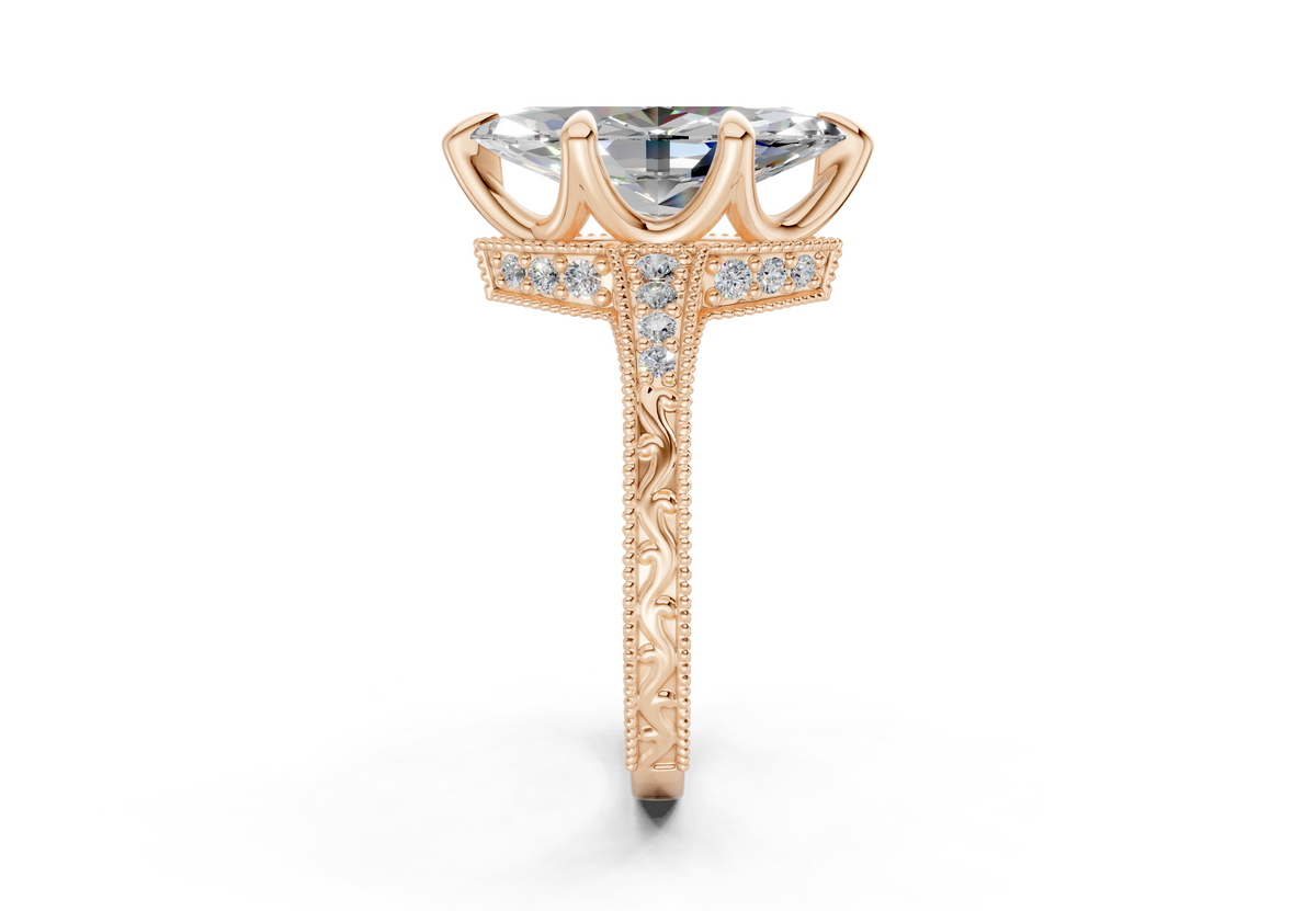 Asteria Diamond Vintage Marquise Cut 2mm Engagement Ring