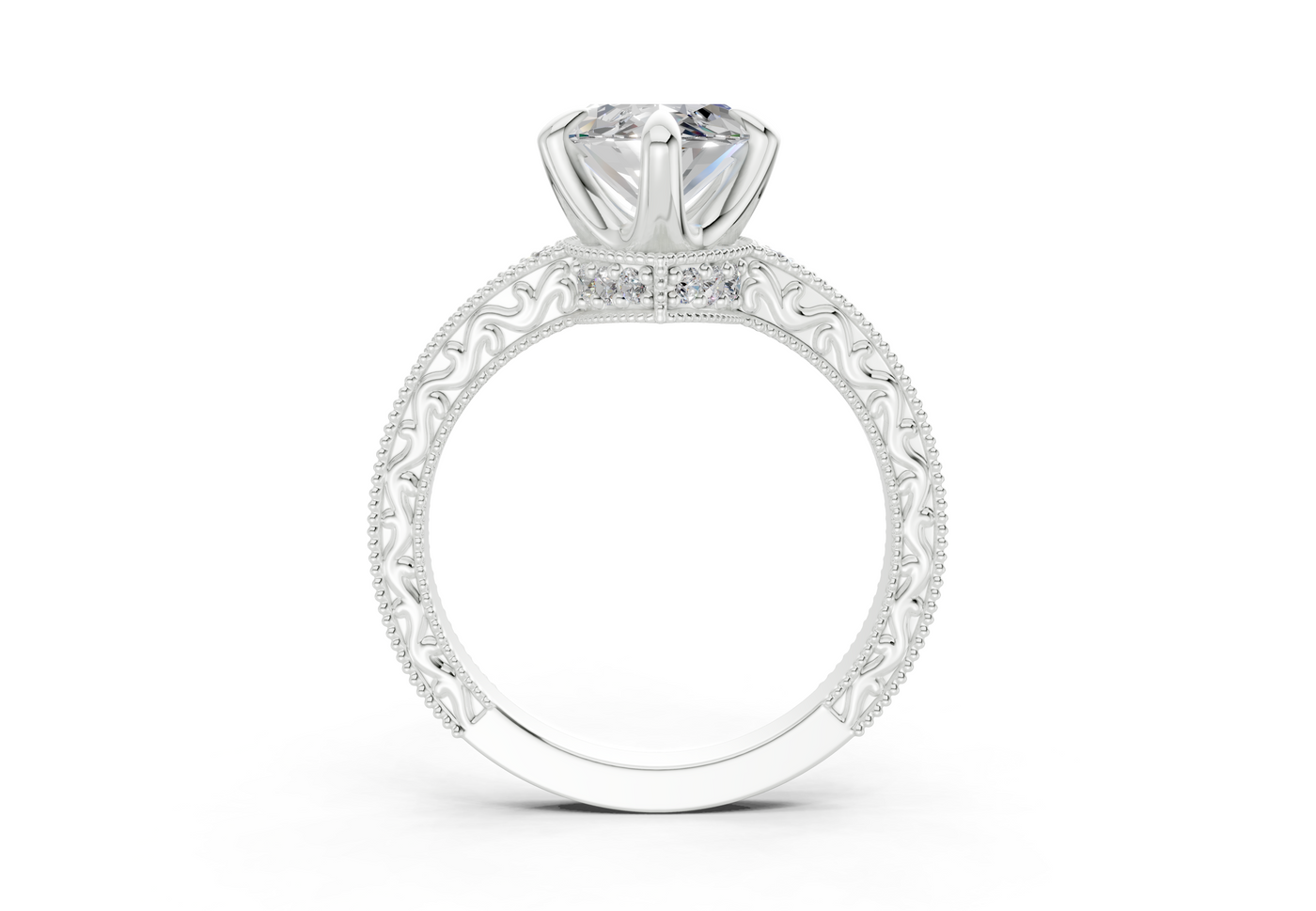 Asteria Diamond Vintage Marquise Cut 2mm Engagement Ring