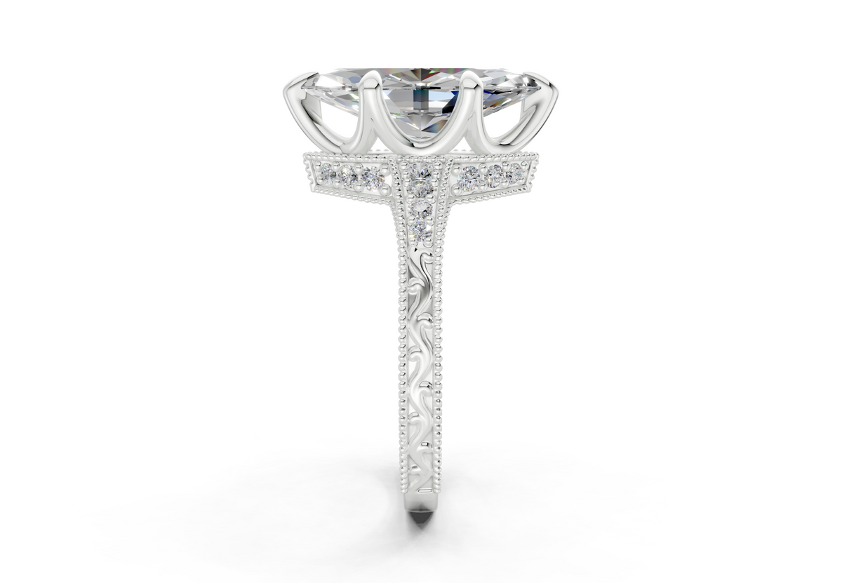 Asteria Diamond Vintage Marquise Cut 2mm Engagement Ring