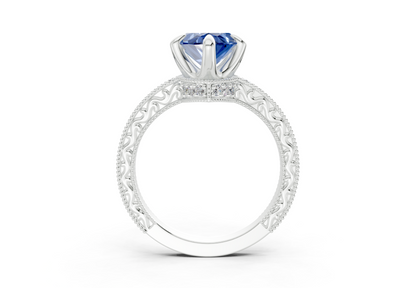 Asteria Sapphire Gemstone Vintage Marquise Cut 2mm Engagement Ring