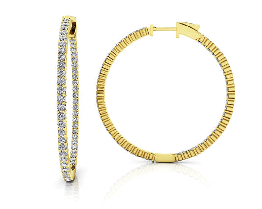 Single Row Inside Out Diamond Hoop Earring