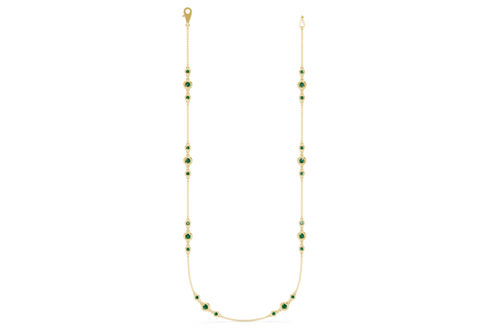Trio Emerald Gemstone Stationed Necklace 1½ Carat Total Wt.
