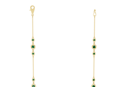 Trio Emerald Gemstone Stationed Necklace 1½ Carat Total Wt.