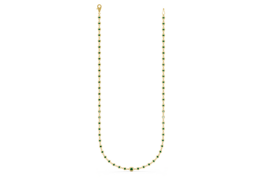 Eternal Emerald Gemstone Stationed Necklace 2 Carat Total Wt.