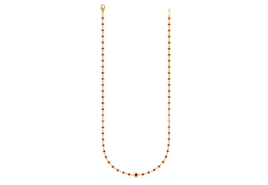 Eternal Ruby Gemstone Stationed Necklace 2 Carat Total Wt.