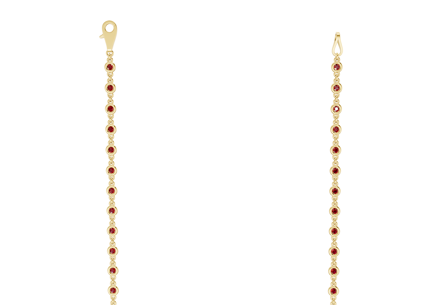 Eternal Ruby Gemstone Stationed Necklace 2 Carat Total Wt.