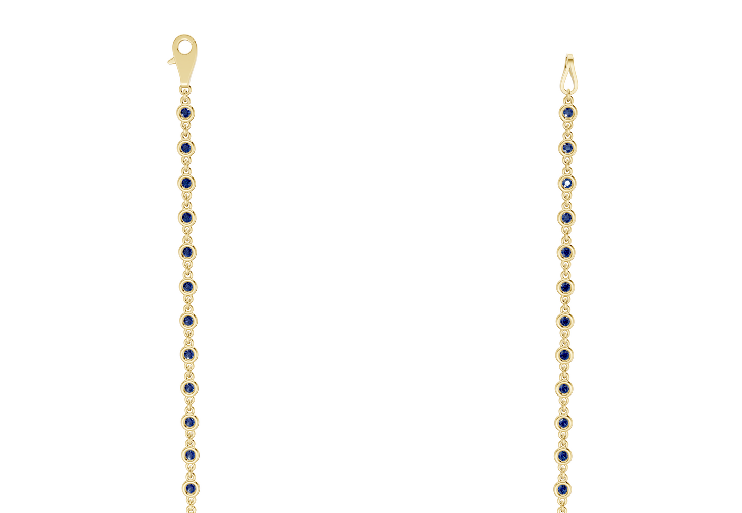 Eternal Sapphire Gemstone Stationed Necklace 2 Carat Total Wt.