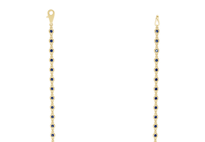 Eternal Sapphire Gemstone Stationed Necklace 2 Carat Total Wt.