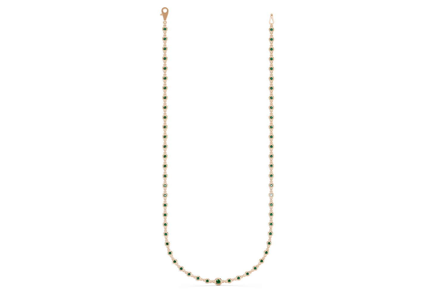Eternal Emerald Gemstone Stationed Necklace 2 Carat Total Wt.
