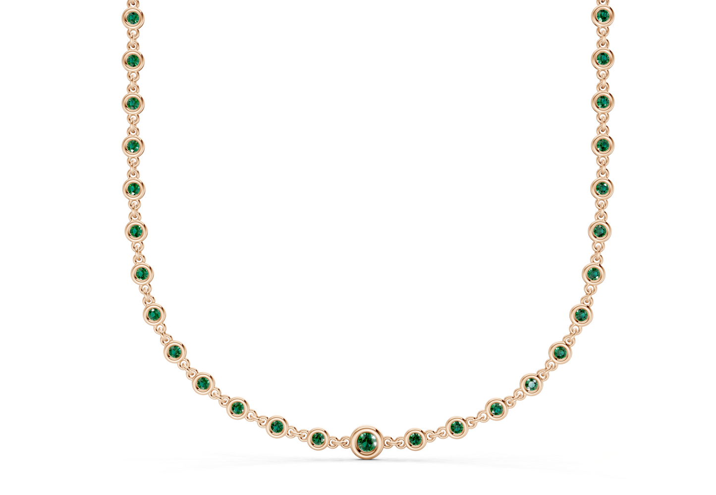 Eternal Emerald Gemstone Stationed Necklace 2 Carat Total Wt.