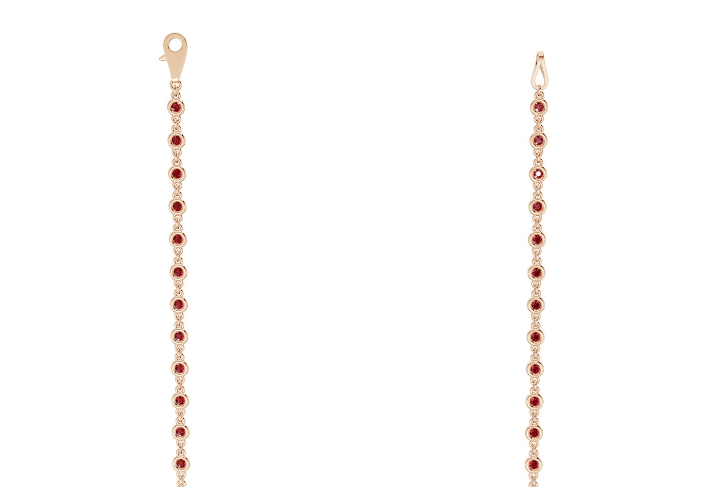 Eternal Ruby Gemstone Stationed Necklace 2 Carat Total Wt.