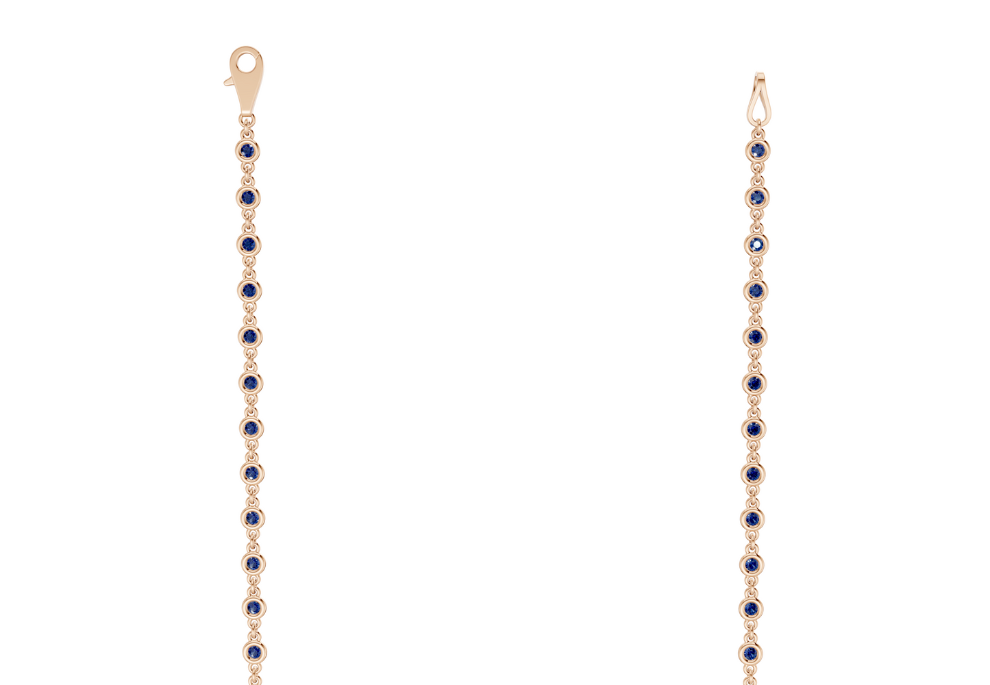 Eternal Sapphire Gemstone Stationed Necklace 2 Carat Total Wt.