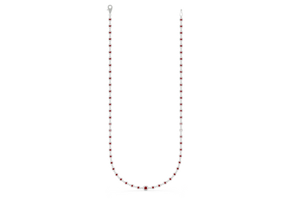 Eternal Ruby Gemstone Stationed Necklace 2 Carat Total Wt.