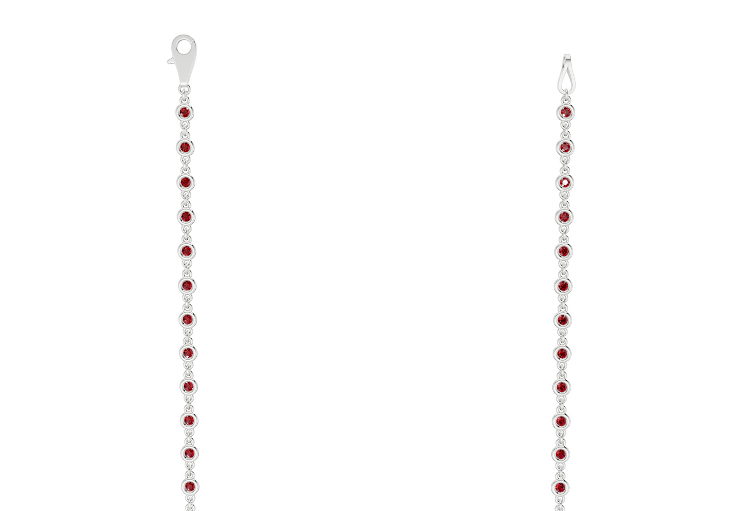 Eternal Ruby Gemstone Stationed Necklace 2 Carat Total Wt.