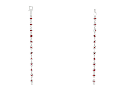 Eternal Ruby Gemstone Stationed Necklace 2 Carat Total Wt.