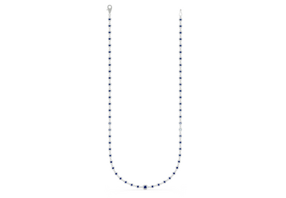 Eternal Sapphire Gemstone Stationed Necklace 2 Carat Total Wt.