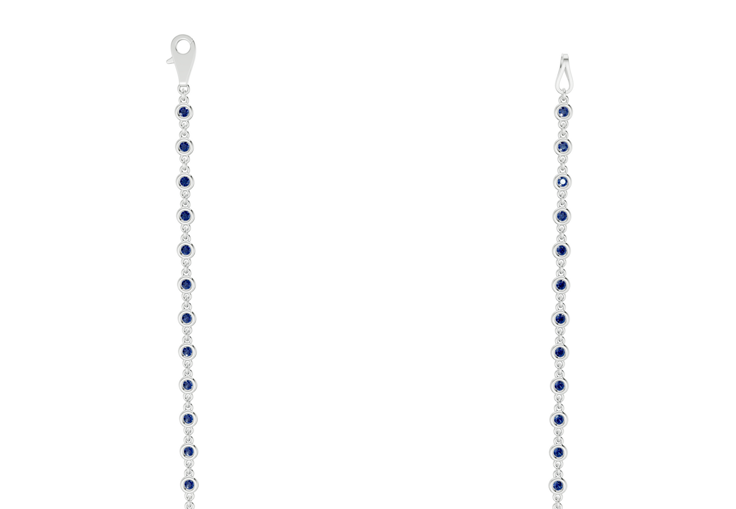 Eternal Sapphire Gemstone Stationed Necklace 2 Carat Total Wt.