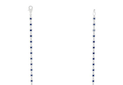 Eternal Sapphire Gemstone Stationed Necklace 2 Carat Total Wt.