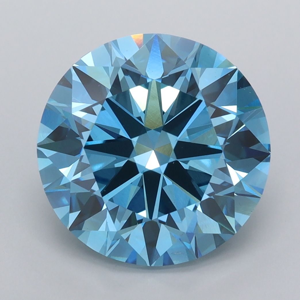 5.00 Carat Round Cut Fancy Blue