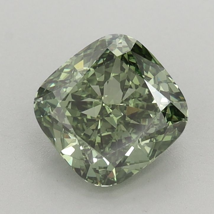1.32 Carat Cushion Cut Fancy Green