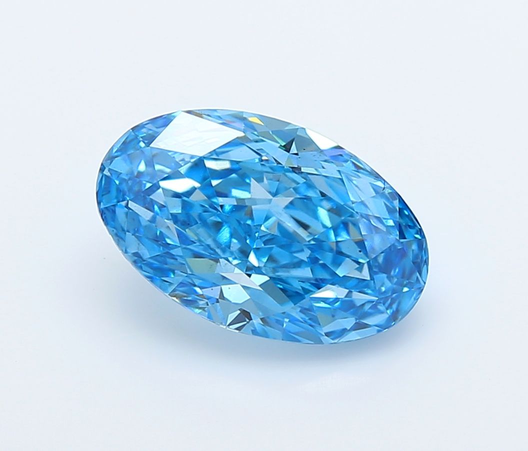3.08 Carat Oval Cut Fancy Blue