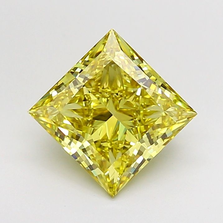 3.00 Carat Princess Cut Fancy Yellow