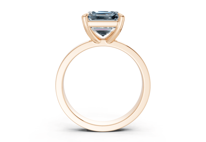 Aspen Blue Diamond Solitaire Asscher Cut 3mm Engagement Ring - Ring Premier