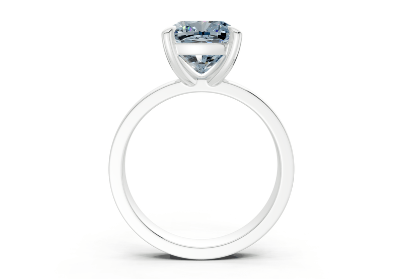 Aspen Blue Diamond Solitaire Cushion Squareuare Cut 3mm Engagement Ring - Ring Premier