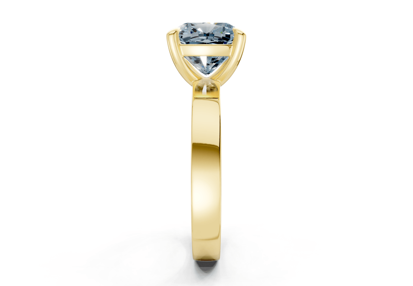 Aspen Blue Diamond Solitaire Cushion Squareuare Cut 3mm Engagement Ring