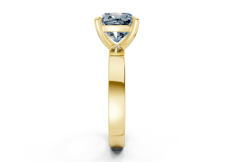 Aspen Blue Diamond Solitaire Cushion Squareuare Cut 3mm Engagement Ring - Ring Premier