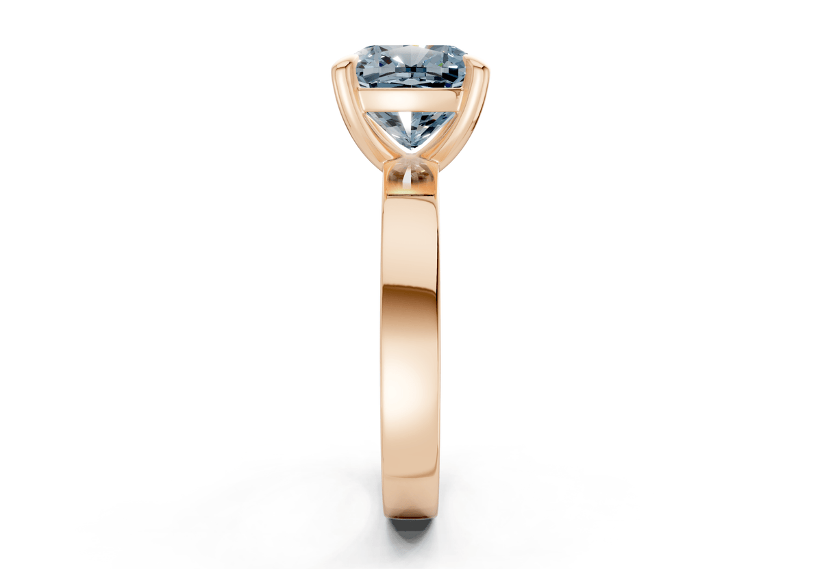 Aspen Blue Diamond Solitaire Cushion Squareuare Cut 3mm Engagement Ring