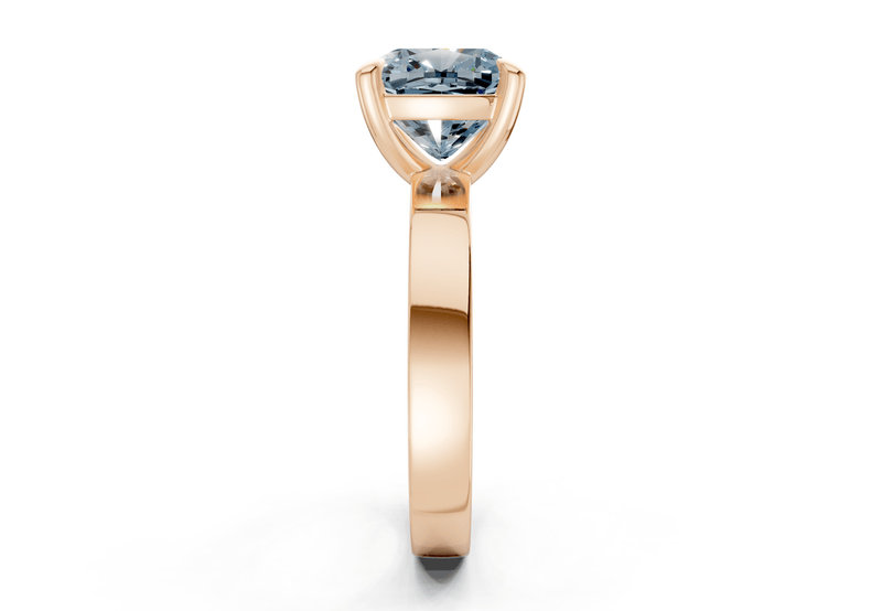 Aspen Blue Diamond Solitaire Cushion Squareuare Cut 3mm Engagement Ring - Ring Premier