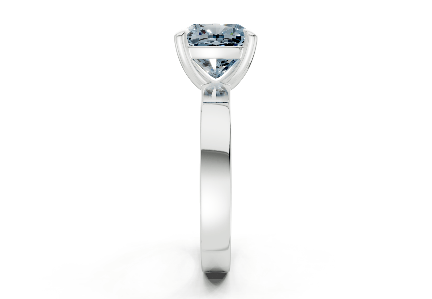 Aspen Blue Diamond Solitaire Cushion Squareuare Cut 3mm Engagement Ring
