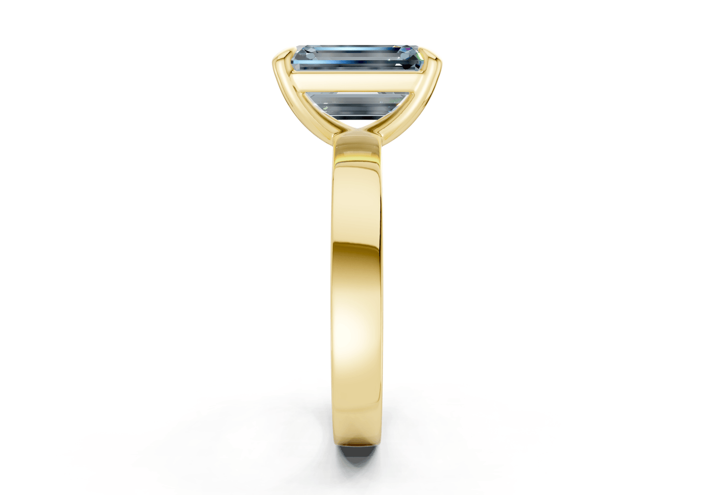 Aspen Blue Diamond Solitaire Emerald Cut 3mm Engagement Ring