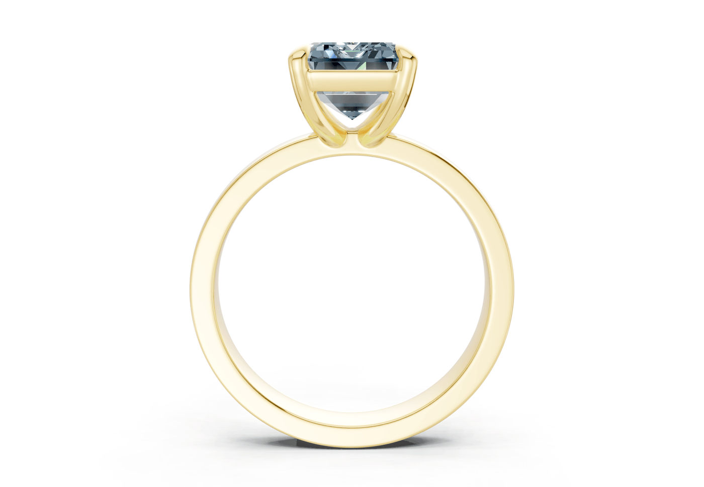 Aspen Blue Diamond Solitaire Emerald Cut 3mm Engagement Ring