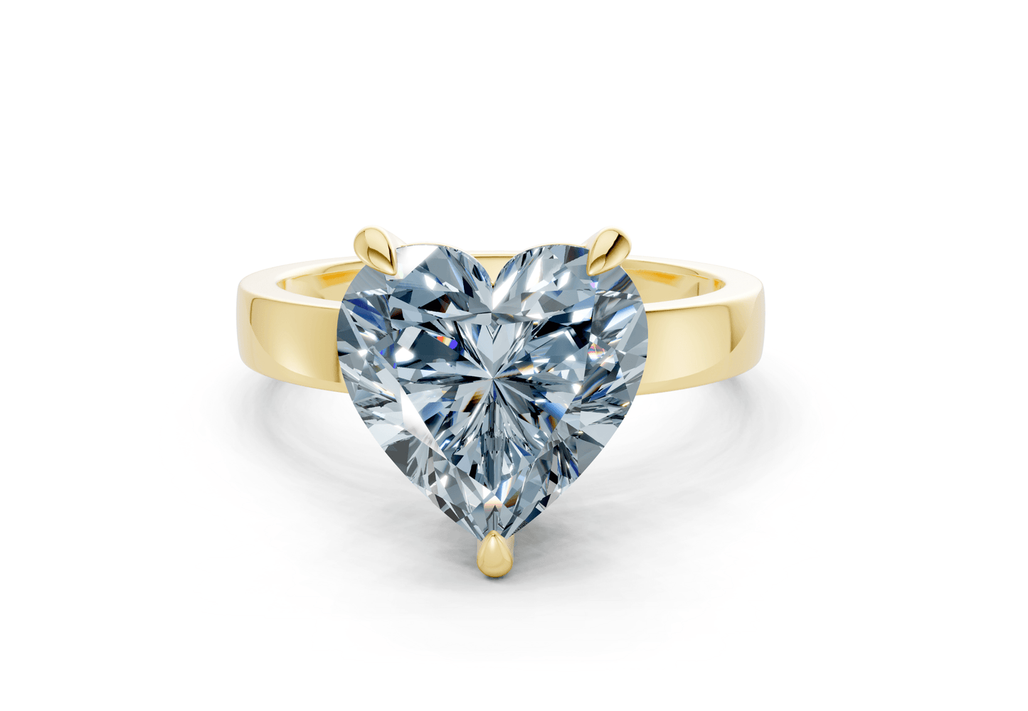 Aspen Blue Diamond Solitaire Heart Cut 3mm Engagement Ring - Ring Premier