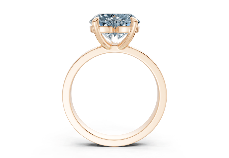 Aspen Blue Diamond Solitaire Heart Cut 3mm Engagement Ring - Ring Premier