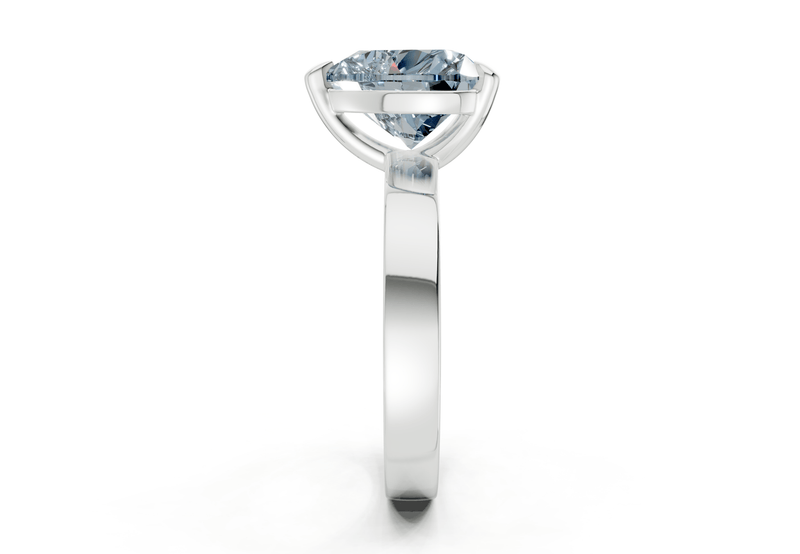 Aspen Blue Diamond Solitaire Heart Cut 3mm Engagement Ring - Ring Premier
