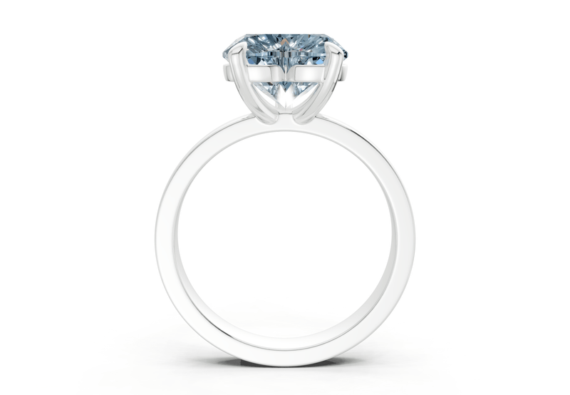 Aspen Blue Diamond Solitaire Heart Cut 3mm Engagement Ring - Ring Premier