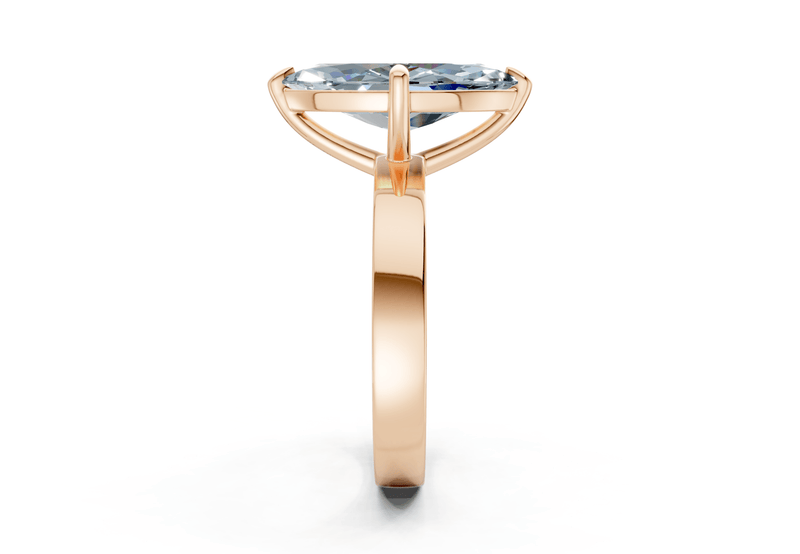 Aspen Blue Diamond Solitaire Marquise Cut 3mm Engagement Ring - Ring Premier
