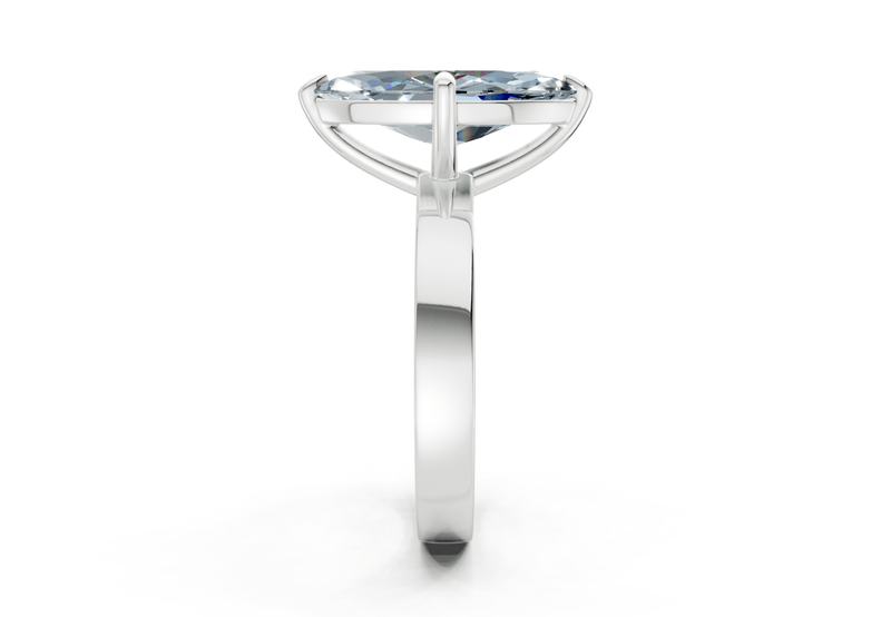 Aspen Blue Diamond Solitaire Marquise Cut 3mm Engagement Ring - Ring Premier