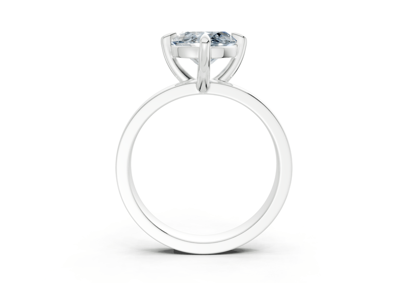 Aspen Blue Diamond Solitaire Marquise Cut 3mm Engagement Ring - Ring Premier