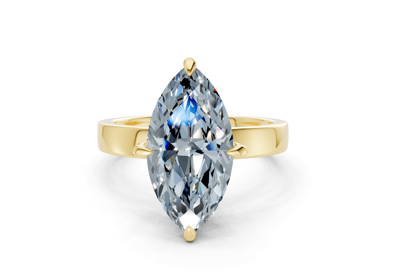Aspen Blue Diamond Solitaire Marquise Cut 3mm Engagement Ring
