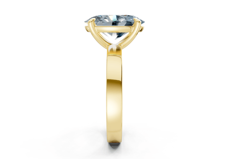 Aspen Blue Diamond Solitaire Oval Cut 3mm Engagement Ring - Ring Premier