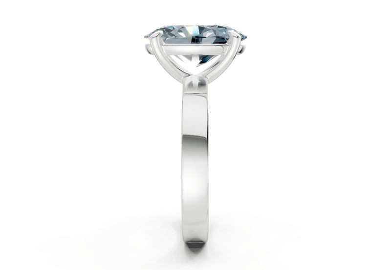 Aspen Blue Diamond Solitaire Oval Cut 3mm Engagement Ring - Ring Premier