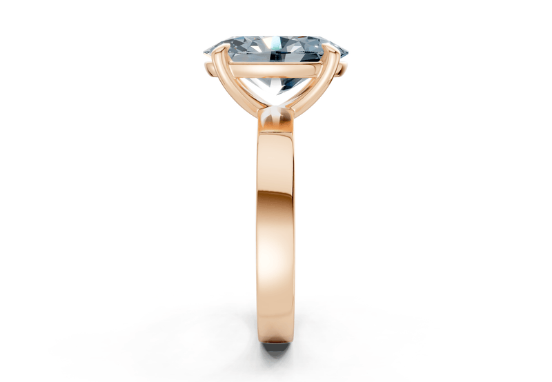 Aspen Blue Diamond Solitaire Oval Cut 3mm Engagement Ring - Ring Premier
